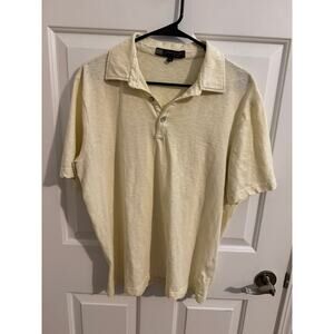 Robert Barakett Mens 100% Cotton Golf Polo Pale Yellow L